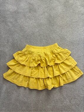 Hanna Andersson Yellow Tiered Ruffle Skort